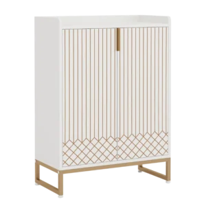 Armoire à chaussures blanche 5 niveaux avec portes style minimaliste - Kylan Lane - Photo 1