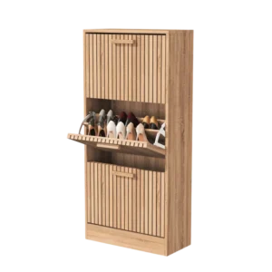 Armoire à chaussures bois 3 abattants 24 paires - Livia - Photo 1