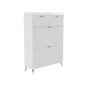 Armoire à chaussures d'entrée moderne portes abattantes et tiroirs - Kael - Photo 1