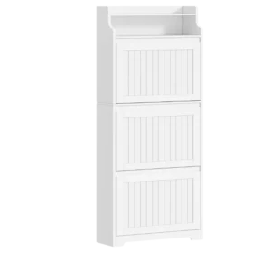 Armoire à chaussures fine moderne étagères réglables 16 paires blanc - Elias Prime - Photo 1