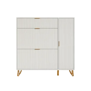 Armoire à chaussures moderne 2 tiroirs pliants et étagère latérale bottes - Oslo - Photo 1