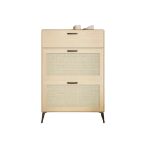 Armoire à chaussures moderne blanche 2 abattants et rangement bottes - Alma - Photo 1