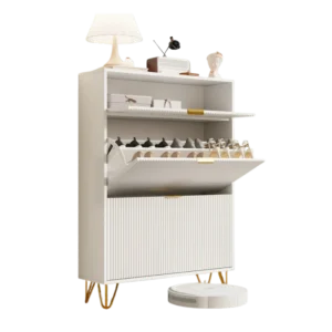 Armoire à chaussures moderne blanche à tiroirs pour entrée - Ariel Living - Photo 1