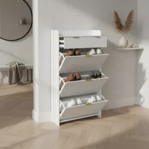 Armoire à chaussures moderne étroite avec abattants et 1 porte - Elior Edition - lifestyle vue de face
