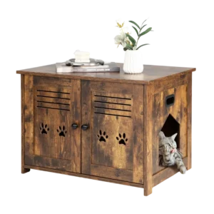 Armoire à litière pour chat style vintage 2 portes - Basile Forma - Photo 1