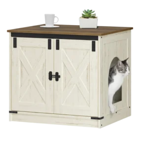 Armoire à litière pour chat style vintage avec rangement - Noe Casa - Photo 1