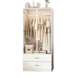 Armoire penderie enfant portes en verre et éclairage LED - Ayla Nord - Photo 1