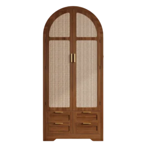 Armoire penderie style moderne porte en rotin avec tiroir - Eden Prime - Photo 1