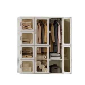Armoire portable pliable avec porte en plastique - Ayla - Photo 1
