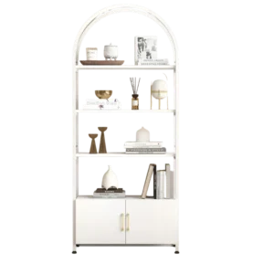Bibliothèque arquée moderne avec portes et étagères 182 cm - Elior Select - Variante #4274