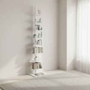 Bibliothèque colonne métal 9 niveaux style échelle 170 cm - Oslo Living - mise en situation propre