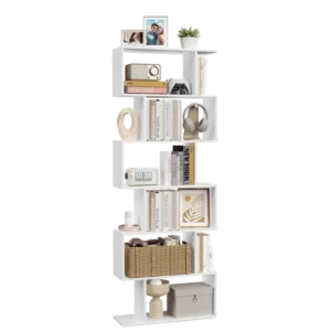 Bibliothèque étagère 6 niveaux blanc séparateur de pièce 191 cm - Loris Wood - Photo 1
