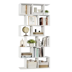Bibliothèque moderne 6 niveaux 12 compartiments blanche 189 cm - Mira Nova - Photo 1