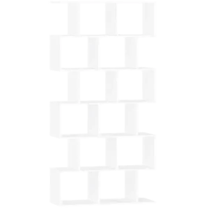 Bibliothèque sur pied moderne 6 niveaux 12 compartiments blanc 189 cm - Ari Loft - Photo 1