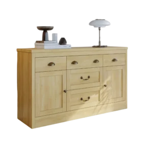 Buffet bas moderne bois 2 portes et 5 tiroirs - Lennox Craft - Photo 1