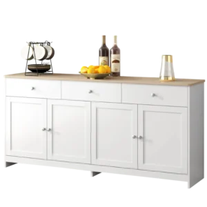 Buffet de cuisine style campagne 4 portes 3 tiroirs 160 cm - Tess Atelier - Photo 1