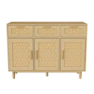Buffet de rangement style rotin avec portes et tiroirs 108 cm - Ariel Prime - Photo 1