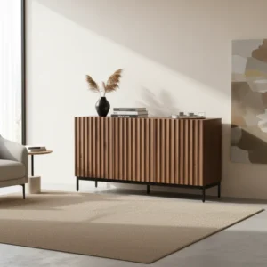 Buffet design ondulé 3D marron foncé - Niels Edge - lifestyle vue de face