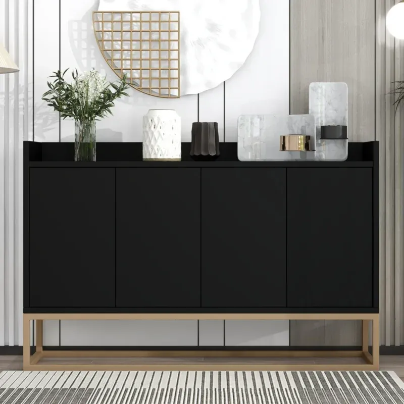 Buffet minimaliste moderne 4 portes avec étagères réglables - Eden - Photo 3