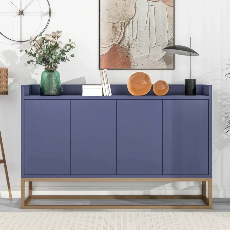 Buffet minimaliste moderne 4 portes avec étagères réglables - Eden - Photo 4