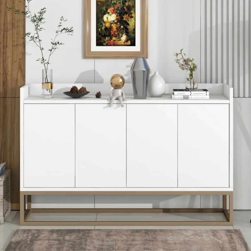 Buffet moderne minimaliste 4 portes sans poignées étagères réglables - Nino Aura - Photo 3