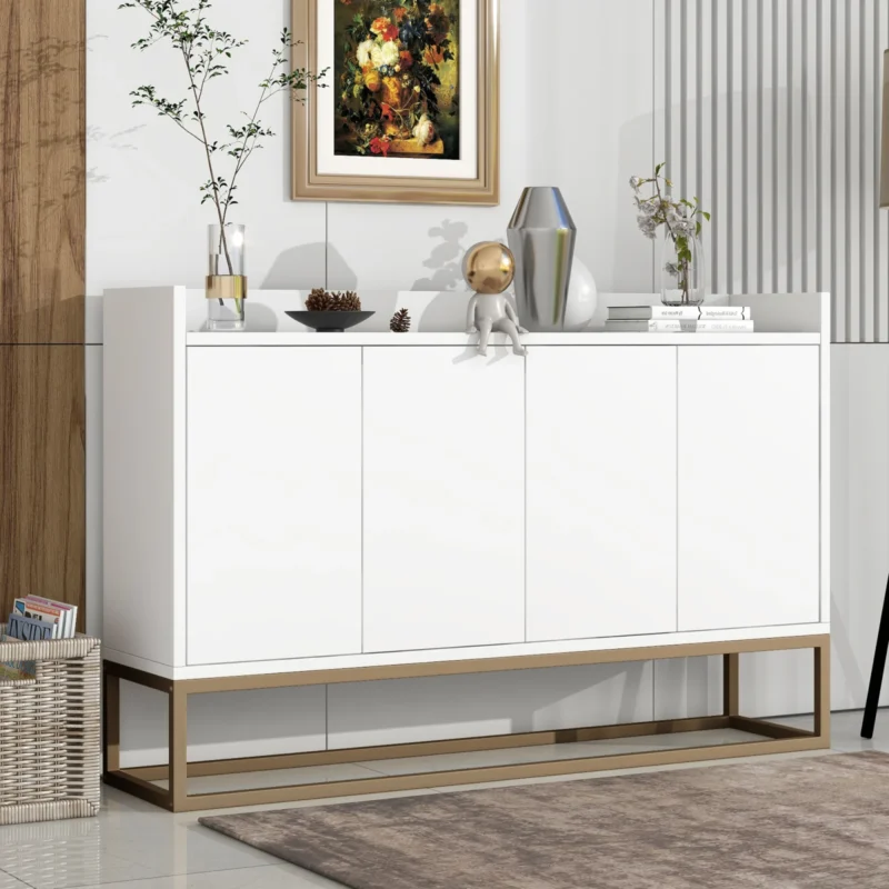 Buffet moderne minimaliste 4 portes sans poignées étagères réglables - Nino Aura - Photo 8