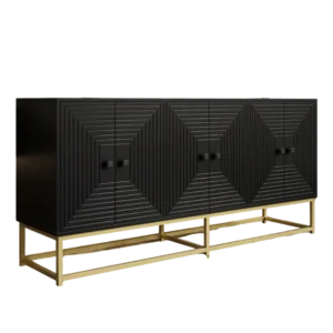 Buffet salon contemporain 3 portes noir mat 160 cm - Nora Edition - Photo 1