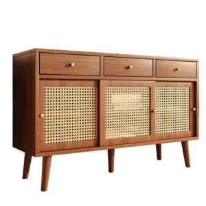 Buffet salon rétro 3 tiroirs et portes coulissantes 120 cm - Sia Prime - Photo 1