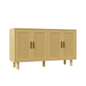 Buffet style campagne effet rotin 4 portes bois - Tilio Craft - Photo 1