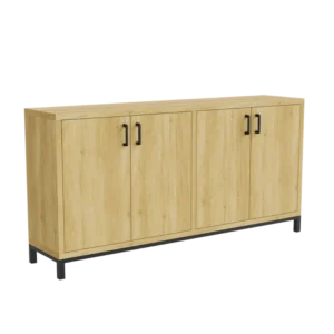 Buffet vintage 4 portes étagères réglables 160 cm - Aden - Photo 1