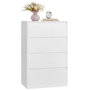 Commode chambre moderne 4 tiroirs blanc - Lia Home - Photo 1