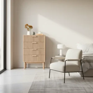 Commode style campagnard bois à tiroirs pour chambre - Meryl - lifestyle vue de face