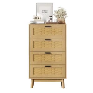 Commode style rétro rotin à tiroirs pour chambre - Kylan Casa - Photo 1