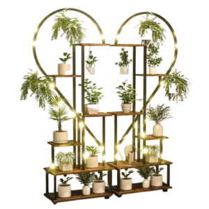 Étagère à plantes forme cœur 6 niveaux bois et métal 165 cm - Kara Home - Photo 1