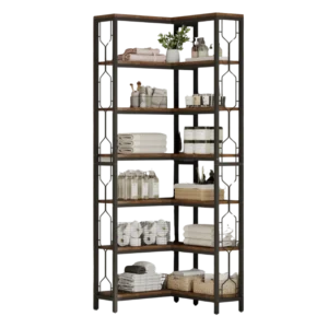 Étagère d'angle industrielle 7 niveaux bois et métal - Tess One - Photo 1