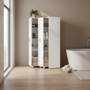 Étagère extensible sur roulettes modulable 2 modules 158 cm - Selma Loft - lifestyle vue de face