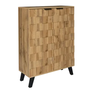 Meuble à chaussures moderne 5 niveaux portes bois - Auro Living - Photo 1
