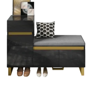Meuble à chaussures moderne avec assise et porte de rangement 120 cm - Kylan Craft - Photo 1
