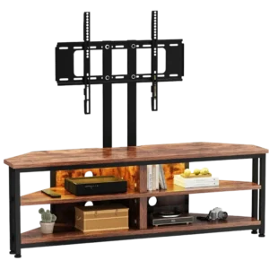 Meuble TV d'angle avec support intégré et éclairage LED - Basile - Photo 1