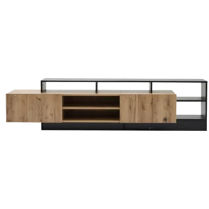 Meuble TV moderne avec éclairage LED et portes rabattables 190 cm - Marlo Casa