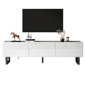 Meuble TV moderne avec tiroirs et pieds métalliques 170 cm - Elin Prime - Photo 1