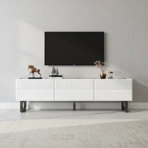 Meuble TV moderne avec tiroirs et pieds métalliques 170 cm - Elin Prime - mise en situation propre