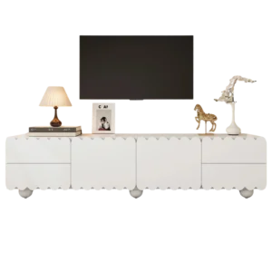 Meuble TV moderne blanc avec portes et tiroirs 175 cm - Soren Nest