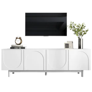 Meuble TV noir moderne 4 portes 175 cm - Isis - Photo 1