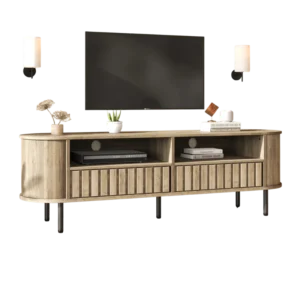 Meuble TV sur pied style minimaliste avec tiroirs 160 cm - Mira Edition - Photo 1