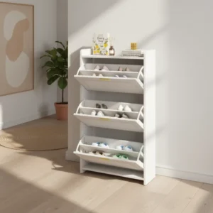 Range-chaussures étroit blanc 6 compartiments - Nolan Aura - lifestyle vue de face
