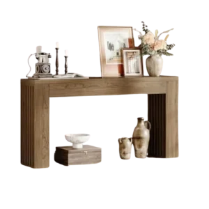 Table console bois style farmhouse à lattes verticales 150 cm - Elias Studio - Photo 1