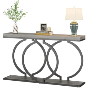 Table console effet marbre plateau MDF pied métal doré 140 cm - Elio Forma - Photo 1