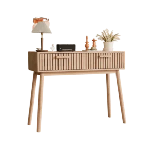 Table console en rotin 2 tiroirs pour entrée - Aston Studio - Variante #3815