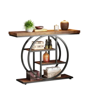 Table console industrielle 4 niveaux marron et noir 105 cm - Nino Loft - Variante #4895